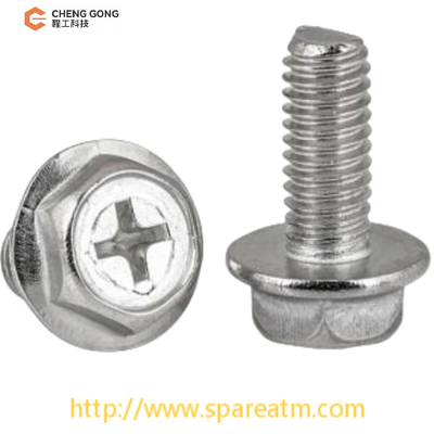 M4*10 NCR S2 Channel Cross Hexagon Screw สําหรับชิ้นส่วนของ NCR ส่วนประกอบสํารอง